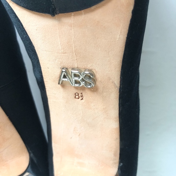 ABS Atlas Black Satin Platform Silver Heels - 8.5 - Picture 6 of 8